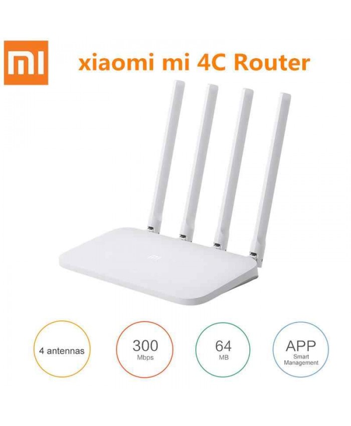 Xiaomi Mi 4C Wireless WiFi Router 2.4GHz 300Mbps 4 Antenna (Global Version)